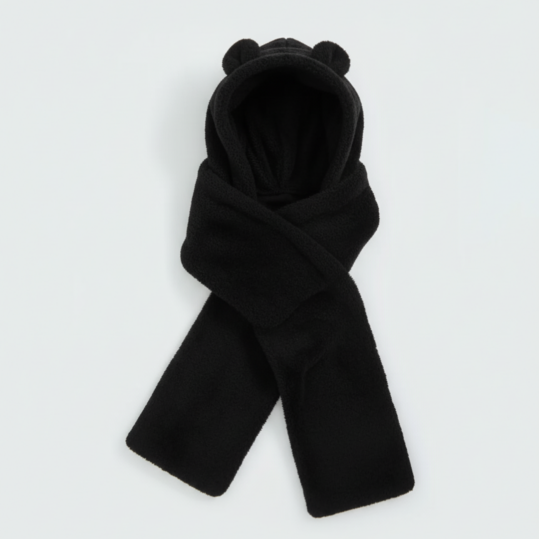 Kapşonlu Peluş Welsoft Bere & Atkı – Rüzgar Geçirmez, Kulaklı Polar Şapka & Boyunluk